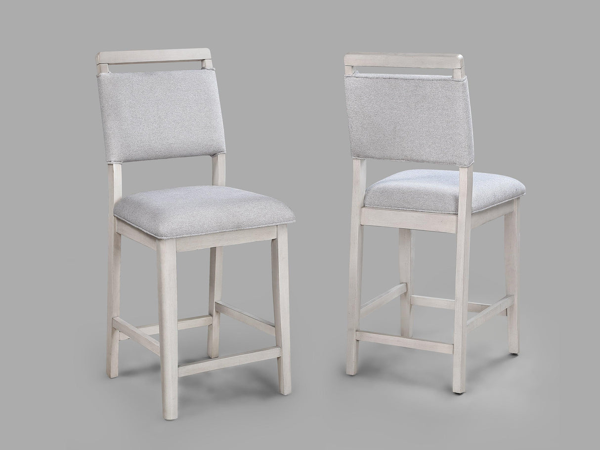 Blanche Gray Round Counter Height Dining Chair, Set of 2 by Crown Mark at Eve Furniture