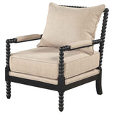 Blanchett Beige/Black Upholstered Bobbin Accent Chair by Coaster at Eve Furniture