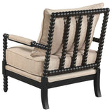 Blanchett Beige/Black Upholstered Bobbin Accent Chair by Coaster at Eve Furniture