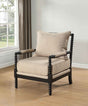 Blanchett Beige/Black Upholstered Bobbin Accent Chair by Coaster at Eve Furniture
