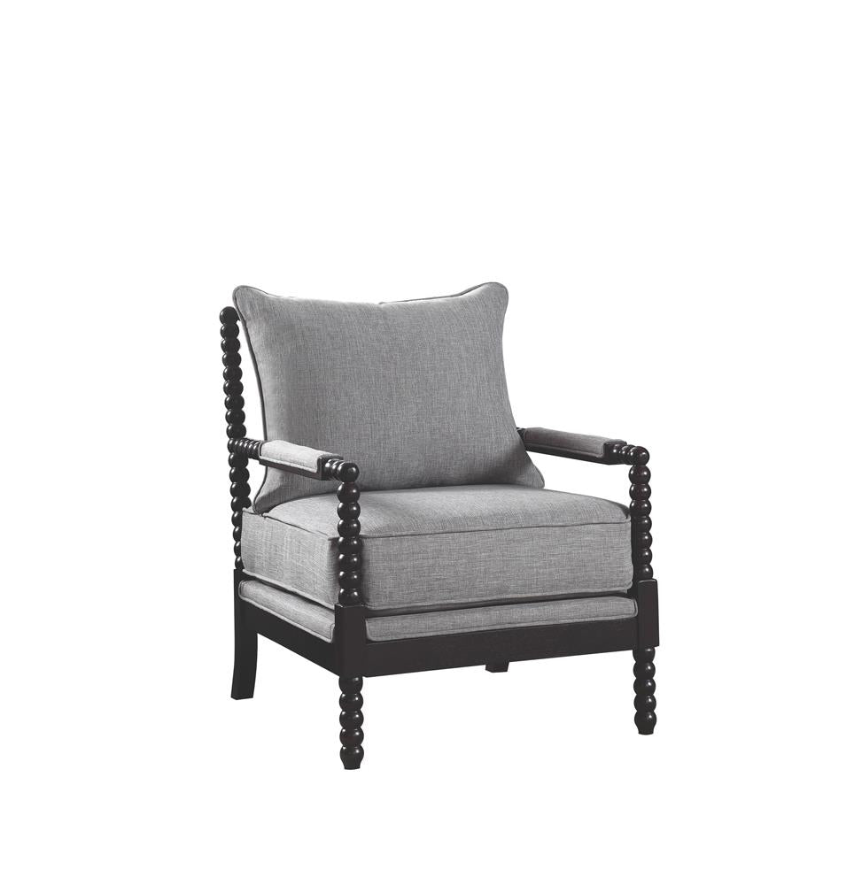 Blanchett Gray/Black Cushion Back Accent Chair