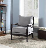 Blanchett Gray/Black Cushion Back Accent Chair