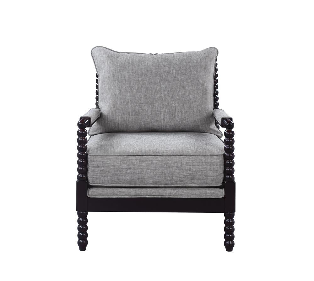 Blanchett Gray/Black Cushion Back Accent Chair