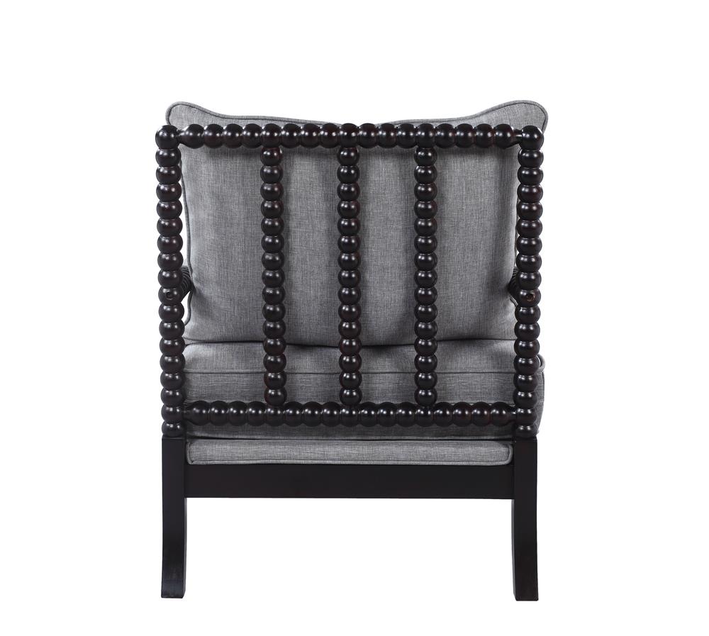 Blanchett Gray/Black Cushion Back Accent Chair