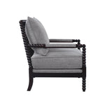 Blanchett Gray/Black Cushion Back Accent Chair