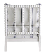 Blanchett White/Navy Upholstered Accent Chair with Spindle Accent