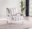 Blanchett White/Navy Upholstered Accent Chair with Spindle Accent by Coaster at Eve Furniture