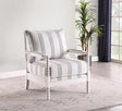 Blanchett White/Navy Upholstered Accent Chair with Spindle Accent by Coaster at Eve Furniture