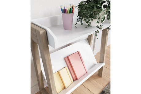 Blariden White/Tan Small Bookcase by Ashley at Eve Furniture