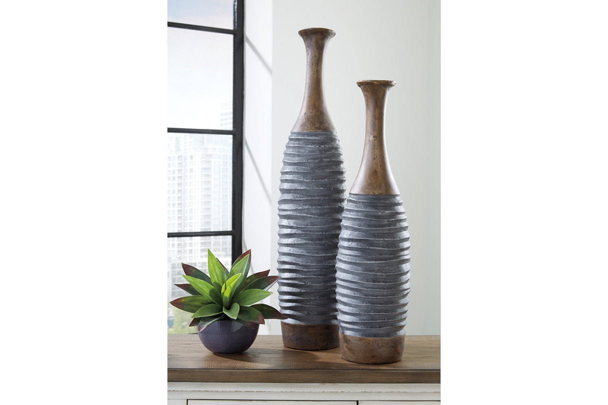 BLAYZE Antique Gray/Brown Vase by ASHLEY FURNITURE at Eve Furniture