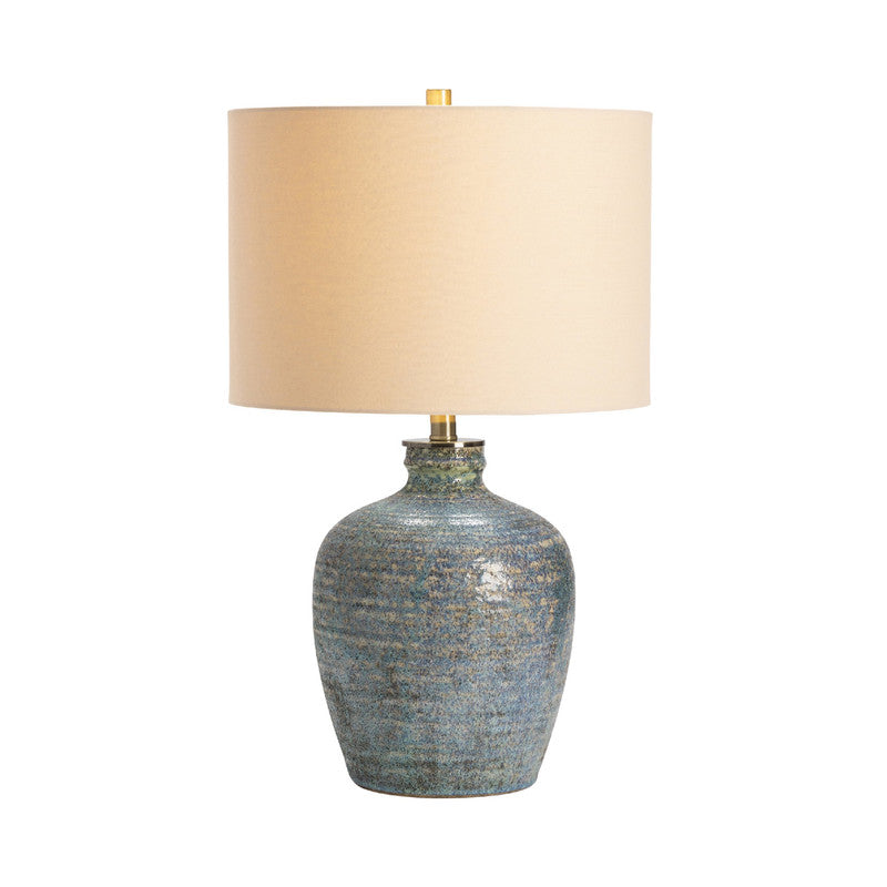 Blaze Blue Earthenware Table Lamp by Crestview at Eve Furniture