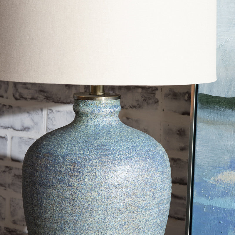Blaze Blue Earthenware Table Lamp by Crestview at Eve Furniture