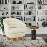 Blaze Glass and Brass Side Table by TOV Furniture at Eve Furniture