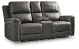 Bleckley Anchor Power Reclining Loveseat With Console / Adjustable Headrest by Ashley at Eve Furniture