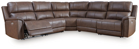 Bleckley Espresso 5-Piece Power Reclining Sectional by Ashley at Eve Furniture