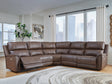 Bleckley Espresso 5-Piece Power Reclining Sectional by Ashley at Eve Furniture