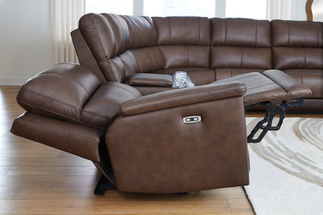 Bleckley Espresso 6-Piece Power Reclining Sectional by Ashley at Eve Furniture