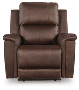 Bleckley Espresso Power Recliner with ADJ Headrest by Ashley at Eve Furniture