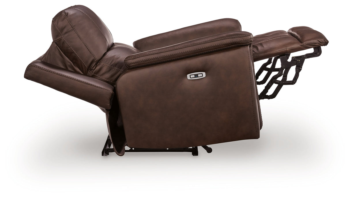 Bleckley Espresso Power Recliner with ADJ Headrest by Ashley at Eve Furniture