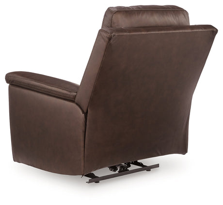 Bleckley Espresso Power Recliner with ADJ Headrest by Ashley at Eve Furniture