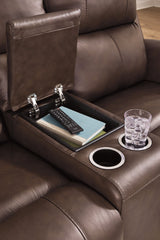 Bleckley Espresso Power Reclining Sofa and Loveseat by Ashley at Eve Furniture