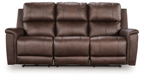 Bleckley Espresso Power Reclining Sofa with ADJ Headrest by Ashley at Eve Furniture