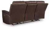 Bleckley Espresso Power Reclining Sofa with ADJ Headrest by Ashley at Eve Furniture