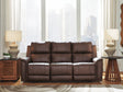 Bleckley Espresso Power Reclining Sofa with ADJ Headrest by Ashley at Eve Furniture