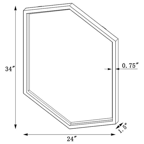Bledel Gold Hexagon Shaped Wall Mirror by Coaster at Eve Furniture
