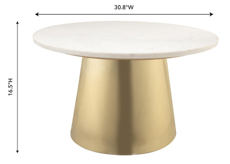 Bleeker Marble Coffee Table by TOV Furniture at Eve Furniture