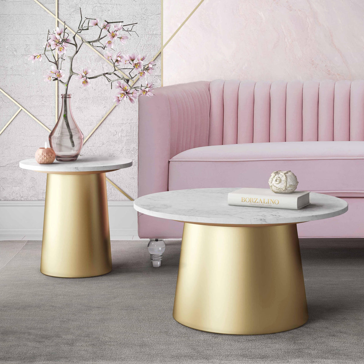 Bleeker Marble Side Table by TOV Furniture at Eve Furniture