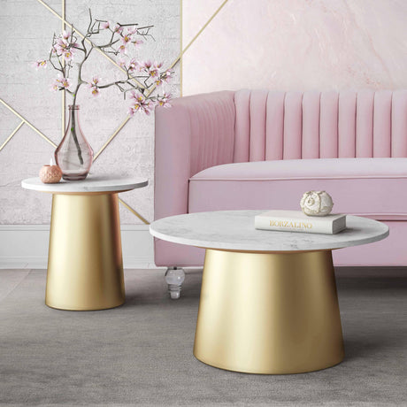 Bleeker Marble Side Table by TOV Furniture at Eve Furniture