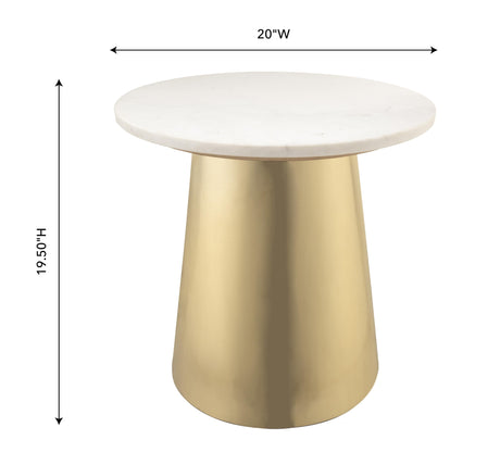 Bleeker Marble Side Table by TOV Furniture at Eve Furniture