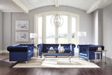 Bleker Blue Tufted Tuxedo Arm Chair