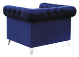 Bleker Blue Tufted Tuxedo Arm Chair