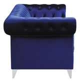 Bleker Tufted Tuxedo Arm Loveseat Blue