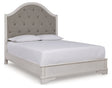 Blendon Rustic Brown Queen Upholstered Panel Bed by Ashley at Eve Furniture