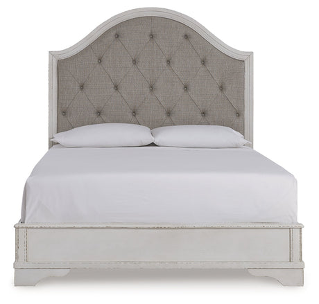 Blendon Rustic Brown Queen Upholstered Panel Bed by Ashley at Eve Furniture