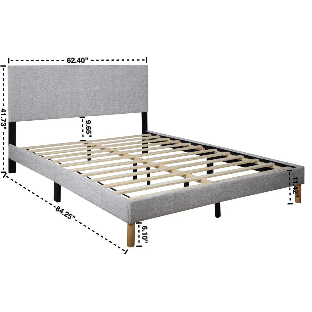Bliss Light Gray Twin Platform Bed by Happy Homes at Eve Furniture