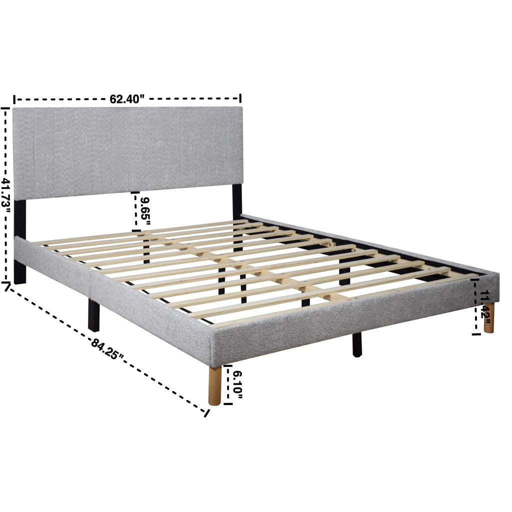 Bliss Light Gray Twin Platform Bed by Happy Homes at Eve Furniture