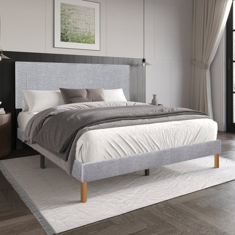 Bliss Light Gray Twin Platform Bed by Happy Homes at Eve Furniture