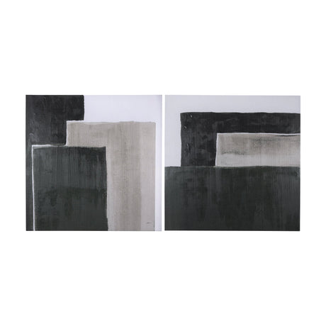 Block I by Mercana Studio a Hand Embellished Textured Canvas by Mercana at Eve Furniture
