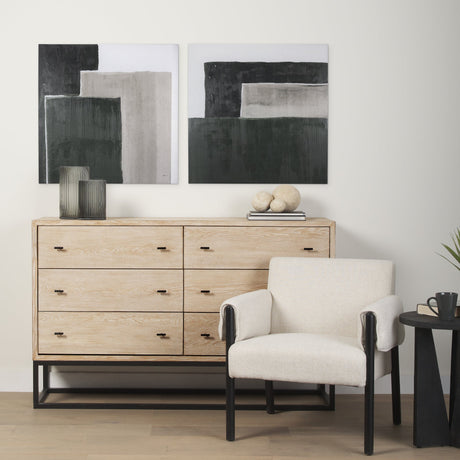 Block I by Mercana Studio a Hand Embellished Textured Canvas by Mercana at Eve Furniture