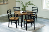 Blondon Brown/Black Dining Table and 4 Chairs (Set of 5)