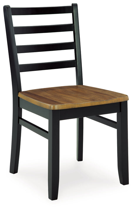 Blondon Brown/Black Dining Table and 6 Chairs (Set of 7)