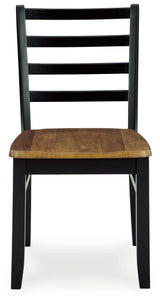 Blondon Brown/Black Dining Table and 6 Chairs by Ashley at Eve Furniture