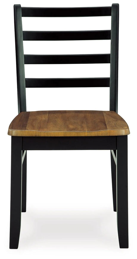 Blondon Brown/Black Dining Table and 6 Chairs by Ashley at Eve Furniture