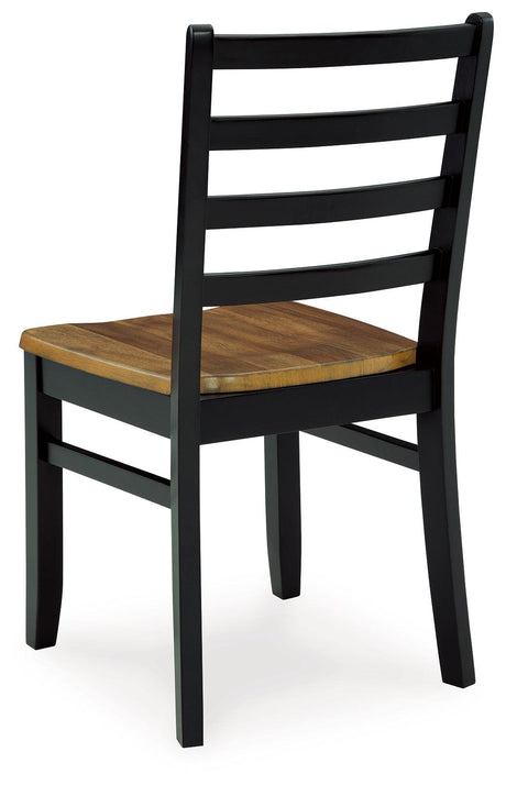 Blondon Brown/Black Dining Table and 6 Chairs by Ashley at Eve Furniture