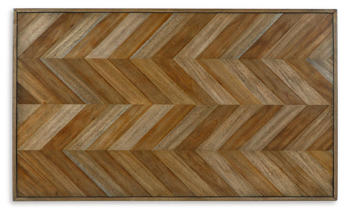 Blondon Brown/Black Dining Table and 6 Chairs by Ashley at Eve Furniture