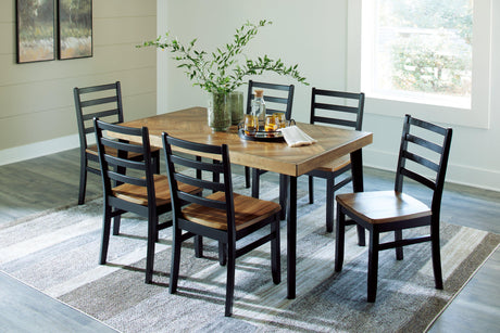 Blondon Brown/Black Dining Table and 6 Chairs by Ashley at Eve Furniture